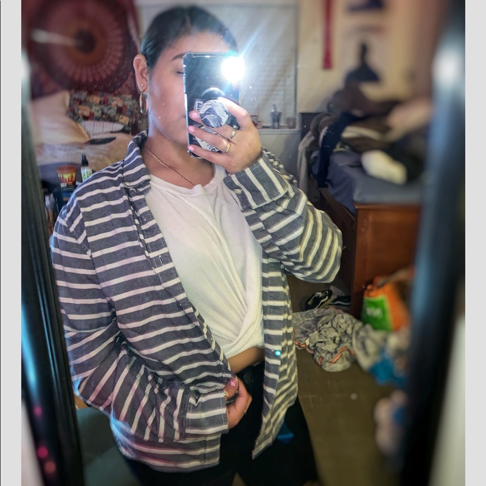 Button up striped dress shirt